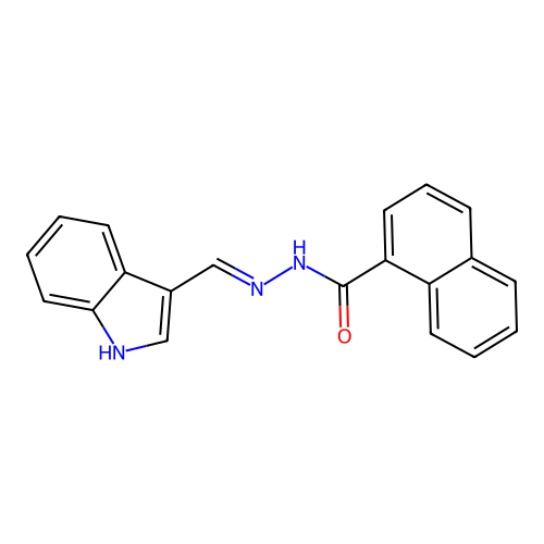 N-(1H-indol-3-ylmethylideneamino)naphthalene-1-carboxamide structure