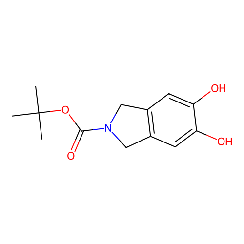tert-butyl 5,6-dihydroxy-2,3-dihydro-1H-isoindole-2-carboxylate structure