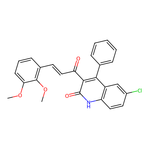 6-Chloro-3-[3-(2,3-dimethoxy-phenyl)-acryloyl]-4-phenyl-1H-quinolin-2-one structure