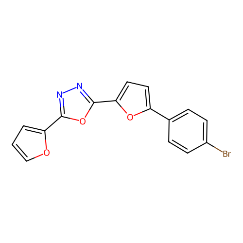 2-[5-(4-Bromophenyl)furan-2-yl]-5-(furan-2-yl)-1,3,4-oxadiazole structure