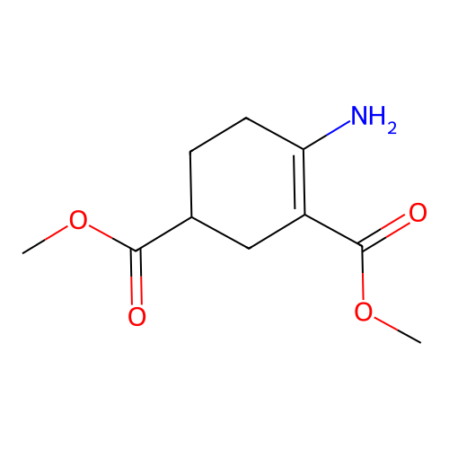 Dimethyl 2-amino-1-cyclohexene-1,5-dicarboxylate structure