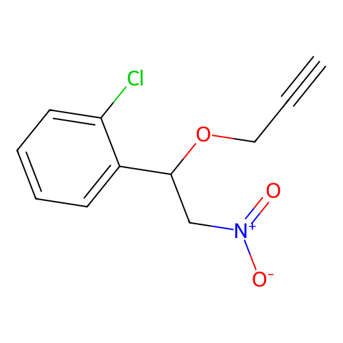 1-Chloro-2-(2-nitro-1-prop-2-ynoxyethyl)benzene structure