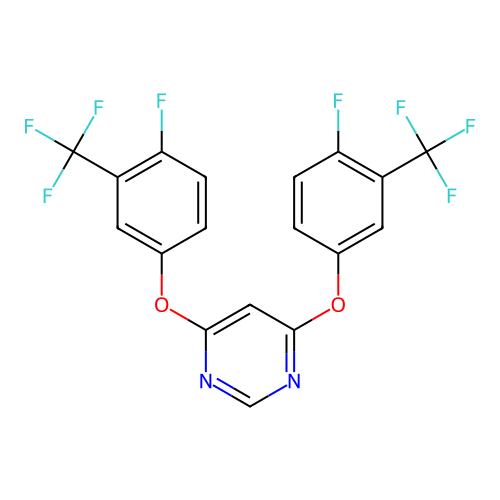 Pyrimidine, 4,6-bis[4-fluoro-3-(trifluoromethyl)phenoxy]- structure
