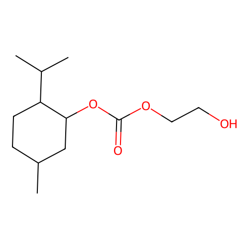 Carbonic acid, 2-hydroxyethyl 5-methyl-2-(1-methylethyl)cyclohexyl ester structure