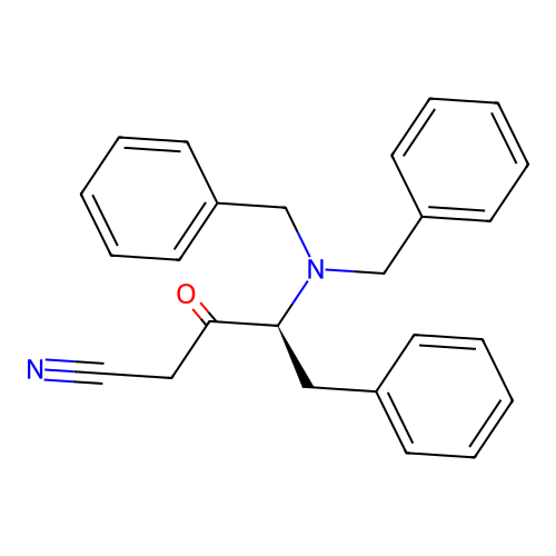 4S-4-Dibenzylamino-3-oxo-5-phenyl-pentanonitrile structure
