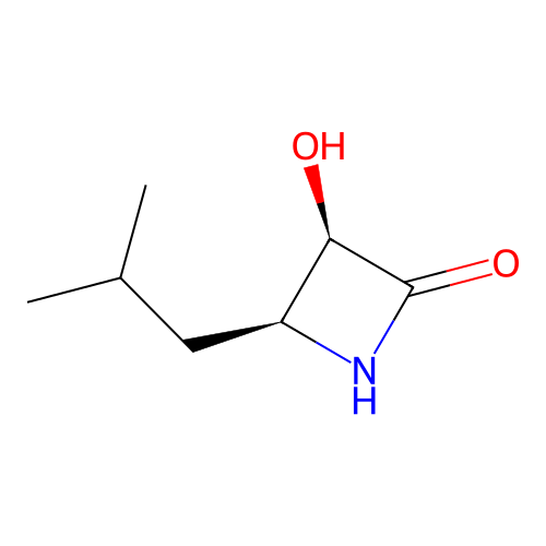 (3R,4S)-3-hydroxy-4-(2-methylpropyl)azetidin-2-one structure
