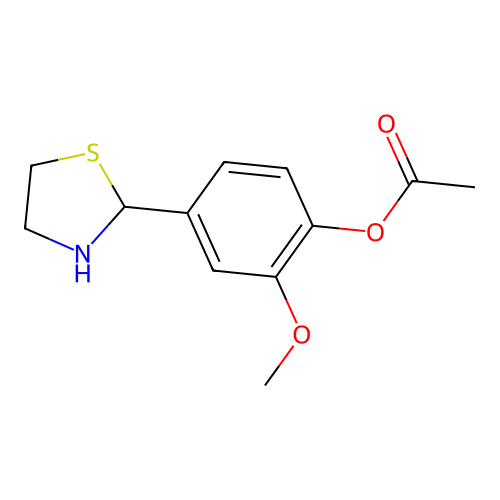 [2-Methoxy-4-(1,3-thiazolidin-2-yl)phenyl] acetate structure