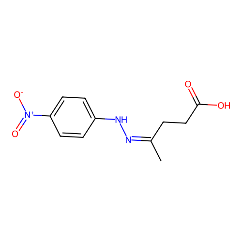 (4Z)-4-[(4-nitrophenyl)hydrazinylidene]pentanoic acid structure