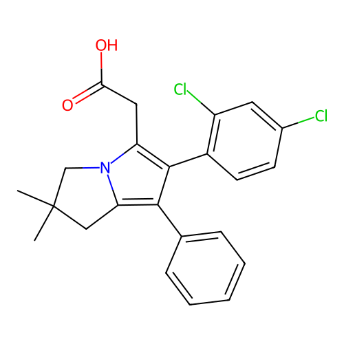 6-[2,4-Dichlorophenyl]-7-phenyl-2,2-dimethyl-2,3-dihydro-1H-pyrrolizine-5-acetic acid structure
