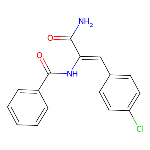 Benzamide, N-[1-aminocarbonyl-2-(4-chlorophenyl)ethenyl]- structure