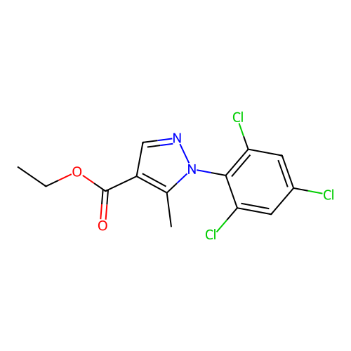 1-(2,4,6-trichlorophenyl)-4-ethoxycarbonyl-5-methyl-1H-pyrazole structure