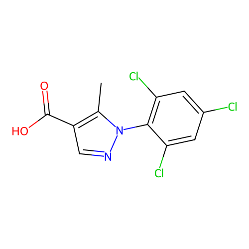 1-(2,4,6-trichlorophenyl)-4-carboxy-5-methyl-1H-pyrazole structure