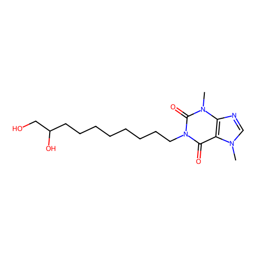 1-(9,10-Dihydroxydecyl)-3,7-dimethylxanthine structure
