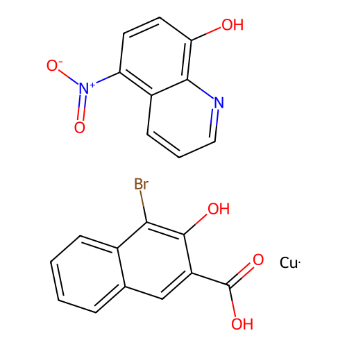 4-Bromo-3-hydroxynaphthalene-2-carboxylic acid;copper;5-nitroquinolin-8-ol structure