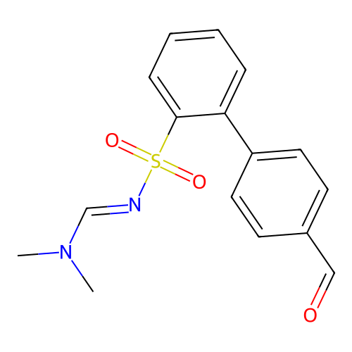 [1,1'-Biphenyl]-2-sulfonamide, N-[(dimethylamino)methylene]-4'-formyl- structure