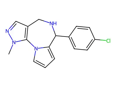 1,4,5,6-Tetrahydro-6-(4-chlorophenyl)-1-methylpyrazolo(4,3-f)pyrrolo(1,2-a)(1,4)diazepine structure
