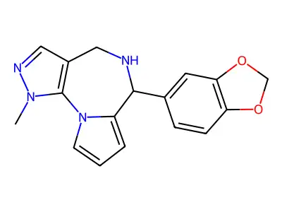 Pryazolo(4,3-f)pyrrolo(1,2-a)(1,4)diazepine, 1,4,5,6-tetrahydro-6-(1,3-benzodioxol-5-yl)-1-methyl- structure