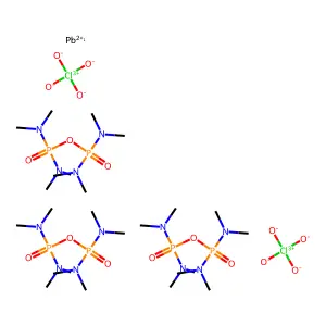 Lead(2+), tris(octamethylpyrophosphoramide)-, diperchlorate structure