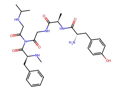 tyrosyl-alanyl-glycyl-(methyl)phenylalanyl-glycine-(N-isopropyl)amide structure