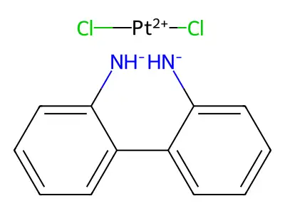 [2-(2-Azanidylphenyl)phenyl]azanide;dichloroplatinum(2+) structure