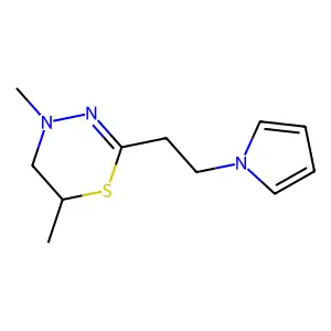 4H-1,3,4-Thiadiazine, 5,6-dihydro-4,6-dimethyl-2-(2-pyrrolylethyl)- structure