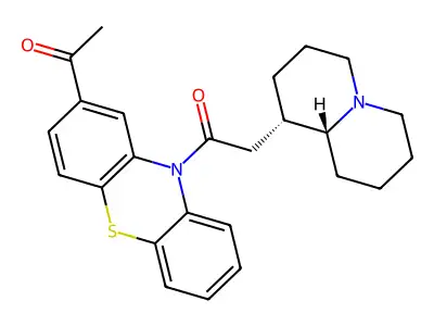 (1S-trans)-2-Acetyl-10-((octahydro-2H-quinolizin-1-yl)acetyl)-10H-phenothiazine structure
