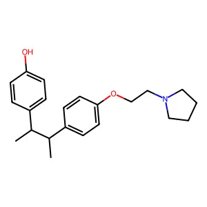 erythro-p-(alpha,beta-Dimethyl-p-(2-(1-pyrrolidinyl)ethoxy)phenethyl)phenol structure