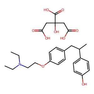 p-(p-(2-(Diethylamino)ethoxy)-alpha-methylphenethyl)phenol citrate (1:1) structure
