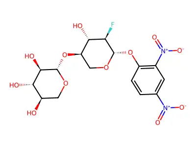 2',4'-Dinitrophenyl 2-deoxy-2-fluoro-beta-xylobioside structure