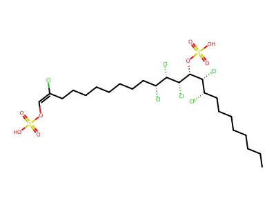 [(Z)-2,11,12,13,15,16-hexachloro-14-hydroxytetracos-1-enyl] hydrogen sulfate structure