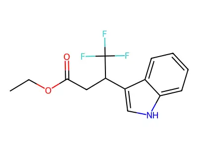 4,4,4-Trifluoro-3-(1H-indol-3-YL)-butyric acid ethyl ester structure