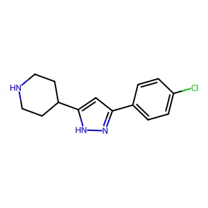 4-[3-(4-chlorophenyl)-1H-pyrazol-5-yl]piperidine structure