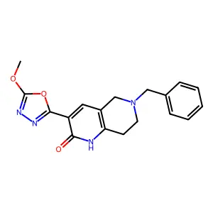 5,6,7,8-Tetrahydro-3-(5-methoxy-1,3,4-oxadiazol-2-yl)-6-(phenylmethyl)-1,6-naphthyridin-2(1H)-one structure