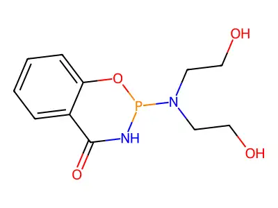 4H-1,3,2-Benzoxazaphosphorin-4-one, 2,3-dihydro-2-(bis(2-hydroxyethyl)amino)- structure
