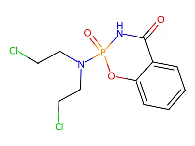 2-(Bis(2-chloroethyl)amino)-2,3-dihydro-1,3,2-benzoxazaphosphorin-4-one 2-oxide structure