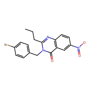 3-[(4-Bromophenyl)methyl]-6-nitro-2-propylquinazolin-4-one structure