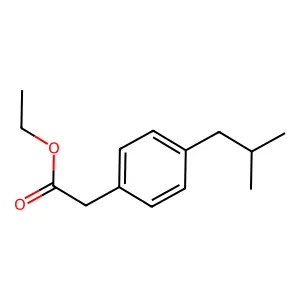 Ethyl 4-isobutylphenylacetate structure