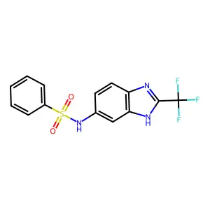 N-[2-(trifluoromethyl)-1H-benzimidazol-6-yl]benzenesulfonamide structure