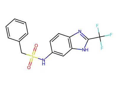 1-phenyl-N-[2-(trifluoromethyl)-1H-benzimidazol-5-yl]methanesulfonamide structure