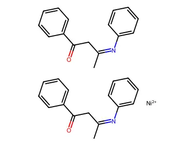 Nickel;bis(1-phenyl-3-phenyliminobutan-1-one) structure