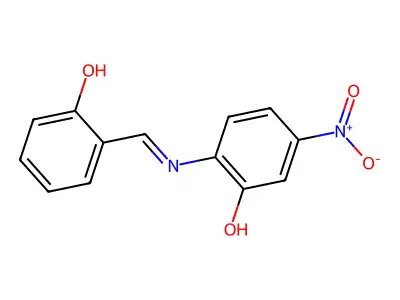 2-{[(E)-(2-hydroxyphenyl)methylidene]amino}-5-nitrophenol structure