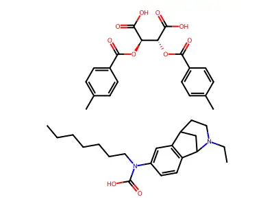 Carbamic acid, heptyl-, 2-ethyl-2,3,4,5-tetrahydro-1,5-methano-1H-2-benzazepin-7-yl ester, (+-)-, (R-(R*,R*))-2,3-bis((4-methylbenzoyl)oxy)butanedioate, hydrate (1:1:1) structure