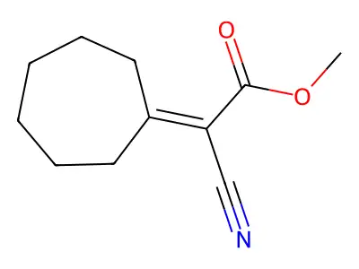Methyl cyanocycloheptylideneacetate structure