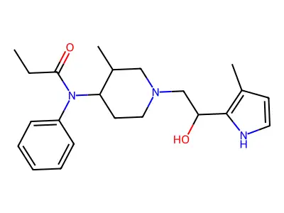 Propanamide, N-(1-(2-hydroxy-2-(3-methyl-1H-pyrrol-2-yl)ethyl)-3-methyl-4-piperidinyl)-N-phenyl- structure