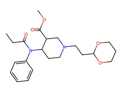 Methyl 1-(2-(1,3-dioxan-2-yl)ethyl)-4-((1-oxopropyl)phenylamino)-3-piperidinecarboxylate structure
