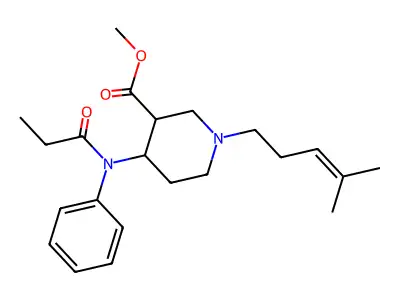 Methyl 1-(4-methyl-3-pentenyl)-4-((1-oxopropyl)phenylamino)-3-piperidinecarboxylate structure