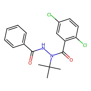 Benzoic acid, 2,5-dichloro-, 2-benzoyl-1-(1,1-dimethylethyl)hydrazide structure