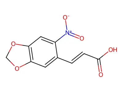 3-(6-nitro-2H-1,3-benzodioxol-5-yl)prop-2-enoic acid structure