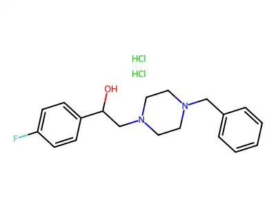 1-Piperazineethanol, alpha-(4-fluorophenyl)-4-(phenylmethyl)-, dihydrochloride structure