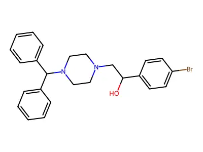 2-(4-Benzhydrylpiperazin-1-yl)-1-(4-bromophenyl)ethanol structure